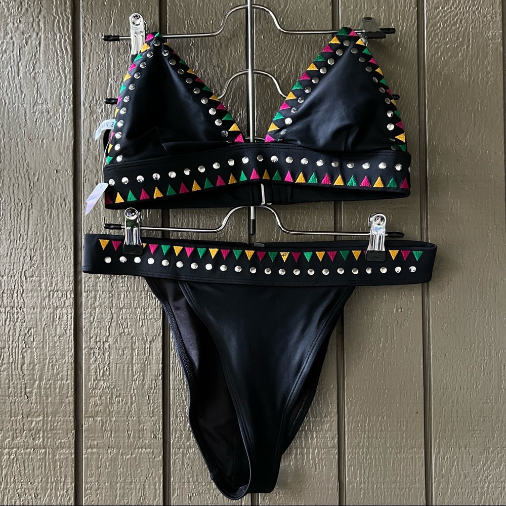 Forever 21 Black High Waist Bikini Set Size L NWT